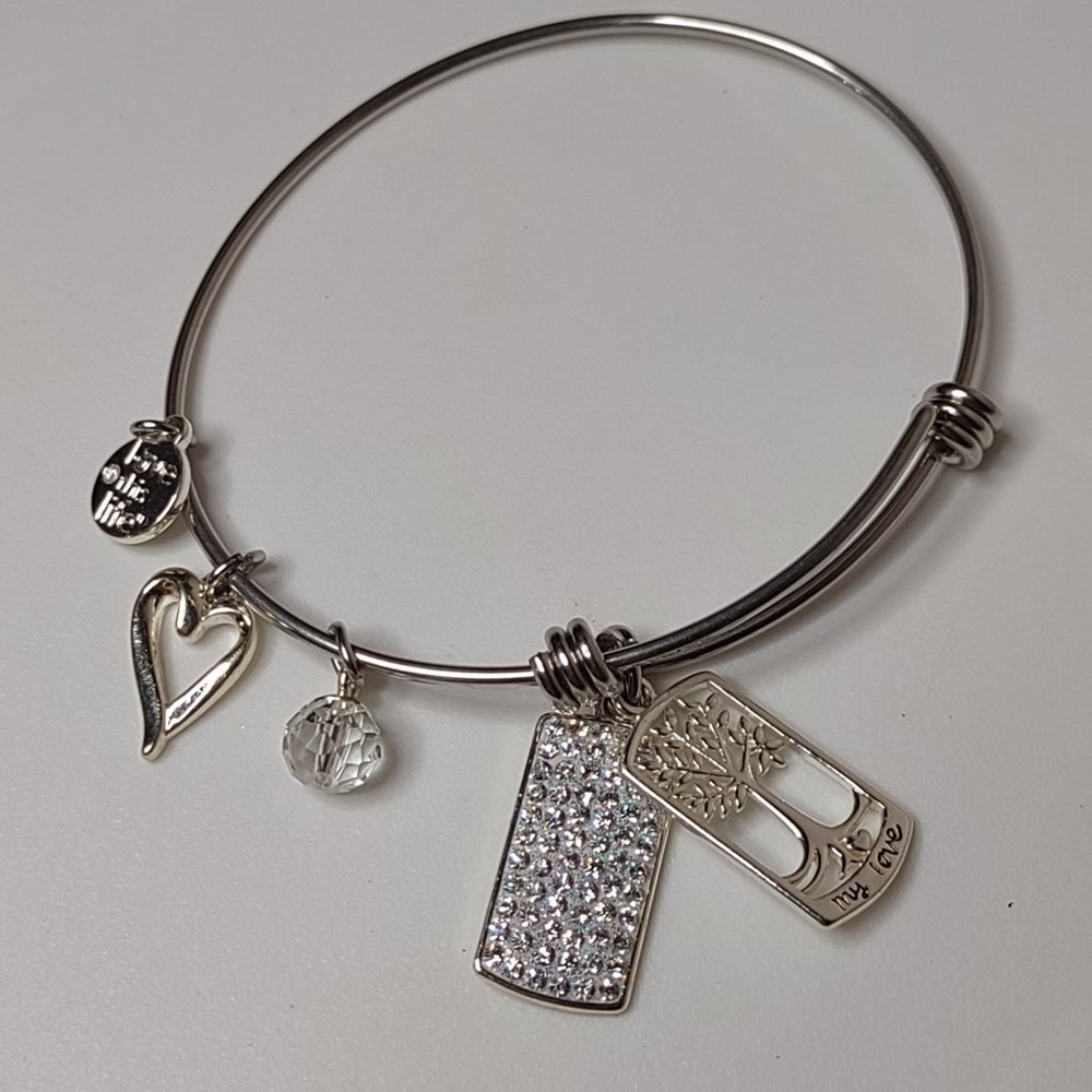 Love This Life Silver Tone Charm Bracelet